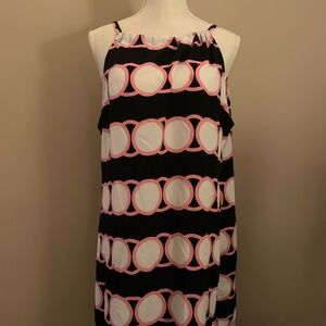 Crown & Ivy Pink and Navy Patterned Dress